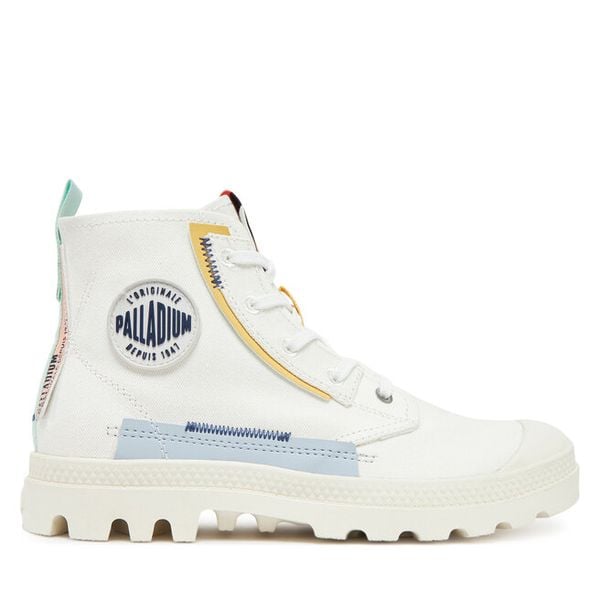 Trapery Palladium. Białe buty zimowe Palladium, bez obcasa, bez zapięcia. Za 359,99 zł.