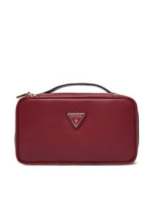 Guess Kosmetyczka TWSN90 91045 Czerwony. Czerwone torebki klasyczne Guess, z aplikacjami, ze skóry, bez dodatków. Za 319,99 zł.