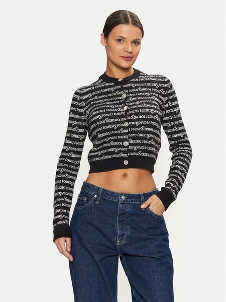 Tommy Jeans Kardigan DW0DW19340 Czarny Slim Fit. Czarne kardigany Tommy Jeans, z bawełny. Za 279,99 zł.