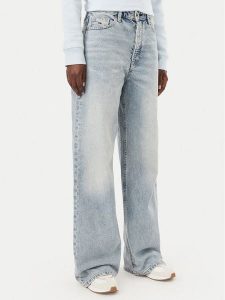 Tommy Jeans Jeansy DW0DW23027 Niebieski Wide Leg. Niebieskie jeansy Tommy Jeans, bez wzorów, z bawełny. Za 329,99 zł.