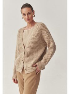 TATUUM Kardigan w kolorze jasnobrązowym rozmiar: M. Brązowe kardigany Tatuum, z wełny. Za 217,23 zł.