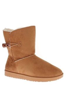 ISLAND BOOT Botki zimowe "Emmy" w kolorze jasnobrązowym rozmiar: 36. Brązowe botki Island Boot, na zimę, bez wzorów, z materiału, bez obcasa, bez zapięcia. Za 118,56 zł.