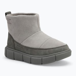 Śniegowce Sorel Youth Sorel Explorer III Slip-On. Szare buty zimowe Sorel, bez obcasa, bez zapięcia. Za 389,99 zł.