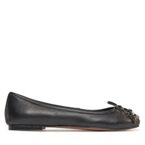 Baleriny Kurt Geiger. Czarne balerinki Kurt Geiger, bez wzorów, bez obcasa, bez zapięcia. Za 339,99 zł.