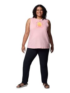 Columbia Top funkcyjny "Ruby Springs" w kolorze jasnoróżowym rozmiar: XL. Różowe topy Columbia, xl, bez wzorów, bez kołnierzyka, bez ramiączek. Za 57,20 zł.