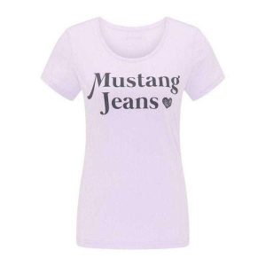 T-shirt Damski Alexia. Fioletowe t-shirty Mustang, bez wzorów, bez kołnierzyka, bez ramiączek. Za 119,99 zł.