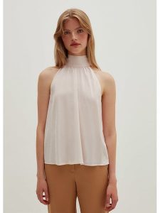 STEFANEL Bluzka w kolorze jasnoróżowym rozmiar: M. Różowe bluzki Stefanel, m, bez wzorów, z wiskozy, bez kołnierzyka, bez ramiączek. Za 105,88 zł.