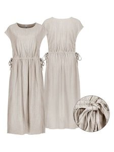 Eight2Nine Sukienka w kolorze beżowym rozmiar: XS. Brązowe sukienki Eight2Nine, xs, bez wzorów, bez kołnierzyka, bez ramiączek, midi. Za 144,95 zł.