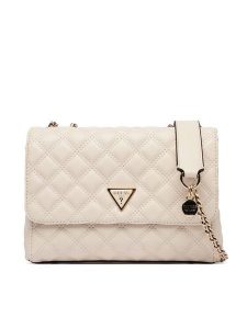 Guess Torebka Giully II HWQG96 73200 Kremowy. Białe torebki klasyczne Guess, z aplikacjami, ze skóry, bez dodatków. Za 589,99 zł.