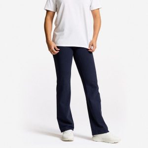 Legginsy fitness damskie Domyos. Niebieskie legginsy DOMYOS, bez wzorów, z bawełny. Za 69,99 zł.