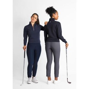 Spodnie golfowe damskie Torrey – Wysoki stan, lekkie, szybkoschnące. Niebieskie spodnie z wysokim stanem FLAIRWAY GOLF, bez wzorów, z podwyższonym stanem. Za 509,00 zł.