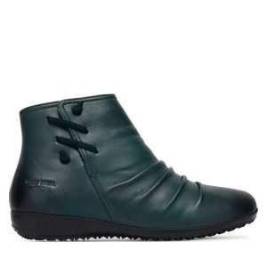 Botki Josef Seibel. Czerwone botki Josef Seibel, bez wzorów, bez obcasa, na płaskiej podeszwie, bez zapięcia. Za 379,99 zł.