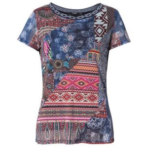 Desigual T-Shirt Damski Ts Lucia Xs Ciemnoniebieski. T-shirty marki Desigual. Za 229,00 zł.