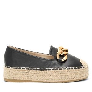 Espadryle DeeZee. Czarne espadryle DeeZee, bez wzorów, bez obcasa. Za 69,99 zł.