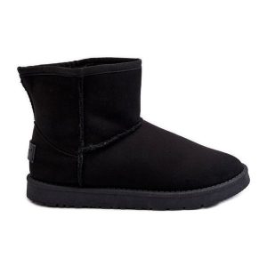Śniegowce Damskie Cross Jeans MM2R4024 Czarne. Czarne buty zimowe z gumy, za kostkę, bez obcasa, bez zapięcia. Za 142,48 zł.