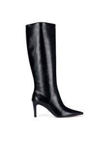 Nine West Kozaki WFA3424-1 Czarny. Czarne kozaki Nine West, bez wzorów, z materiału, bez obcasa, na szpilce, bez zapięcia. Za 329,99 zł.