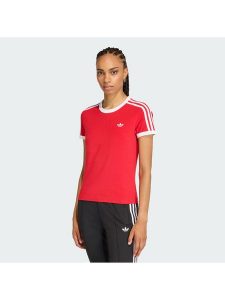 Adidas T-Shirt 3-Stripes KD3676 Czerwony Slim Fit. Czerwone t-shirty ADIDAS, s, bez wzorów, z bawełny, bez kołnierzyka, bez ramiączek. Za 149,99 zł.