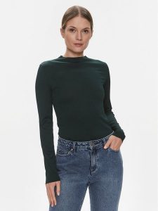 JDY Bluzka Filipa 15305339 Zielony Slim Fit. Zielone bluzki JDY, s, bez wzorów, z syntetyku, bez kołnierzyka, bez ramiączek. Za 49,99 zł.