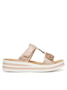 Rieker Klapki CEO-V0200-90 Różowy. Czerwone klapki Rieker, bez wzorów, z materiału, bez obcasa. Za 329,99 zł.