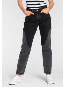 Levi´s Dżinsy "501" - Regular fit - w kolorze antracytowym rozmiar: W30/L30. Czarne jeansy z aplikacjami, z podwyższonym stanem. Za 265,39 zł.