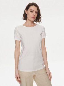 Weekend Max Mara T-Shirt Multib 2415971011 Biały Regular Fit. Białe t-shirty Weekend Max Mara, s, bez wzorów, z bawełny, bez kołnierzyka, bez ramiączek. Za 299,99 zł.