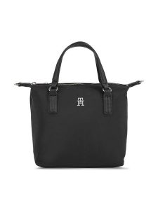 Tommy Hilfiger Torebka Poppy Th Small Tote AW0AW15640 Czarny. Czarne torebki klasyczne TOMMY HILFIGER, bez wzorów, z materiału, bez dodatków. Za 269,99 zł.