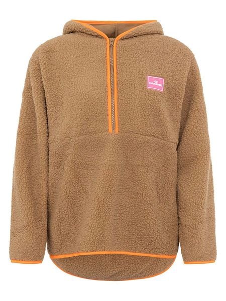 Zwillingsherz Bluza polarowa w kolorze jasnobrązowym rozmiar: L. Brązowe bluzy Zwillingsherz, l, bez wzorów, z polaru, bez kaptura. Za 146,28 zł.