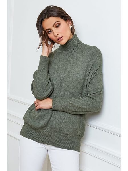 Joséfine Golf "Elona" w kolorze khaki rozmiar: XL. Brązowe golfy Joséfine, bez wzorów, z kaszmiru. Za 208,99 zł.