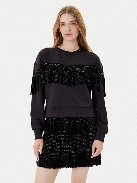 DKNY Bluza P5GH7XQE Czarny Relaxed Fit. Czarne bluzy DKNY, s, bez wzorów, z syntetyku, bez kaptura. Za 349,99 zł.