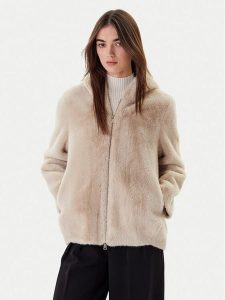 Dixie Futro V330Y003A Beżowy Regular Fit. Brązowe płaszcze Dixie, s, bez wzorów, z futra, bez kaptura. Za 859,99 zł.