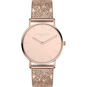 Liebeskind Zegarek kwarcowy w kolorze różowozłoto-jasnoróżowym rozmiar: onesize. Czerwone, analogowe zegarki Liebeskind. Za 305,29 zł.