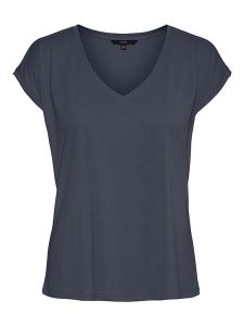 Vero Moda Koszulka w kolorze antracytowym rozmiar: S. Czarne bluzki Vero Moda, s, bez wzorów, bez kołnierzyka, bez ramiączek. Za 66,00 zł.