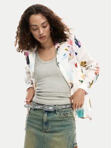 Desigual Koszula Mila 26SWCW21 Biały Regular Fit. Białe koszule Desigual, s, bez wzorów, z bawełny, bez kołnierzyka, bez ramiączek. Za 379,99 zł.