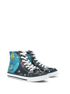 Goby Sneakersy w kolorze czarno-turkusowym ze wzorem rozmiar: 41. Czarne trampki Goby, bez wzorów, z materiału, za kostkę, bez zapięcia. Za 217,99 zł.