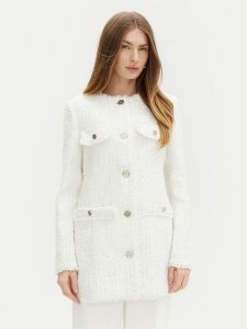 Guess Płaszcz przejściowy W5RL20 WGVS2 Biały Regular Fit. Białe płaszcze Guess, s, z aplikacjami, z syntetyku, bez kaptura. Za 399,99 zł.