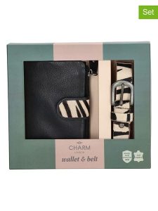 CHARM LONDON 2-częściowy zestaw w kolorze czarno-beżowym rozmiar: onesize. Czarne portfele CHARM LONDON, bez wzorów, z materiału. Za 105,38 zł.