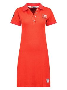 Canadian Peak Sukienka polo "Katcheak" w kolorze czerwonym rozmiar: L. Czerwone sukienki Canadian Peak, l, bez wzorów, z bawełny, bez kołnierzyka, bez ramiączek, midi. Za 144,92 zł.