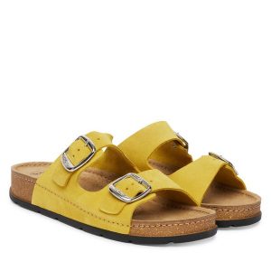 Klapki Scholl. Żółte klapki Scholl, bez wzorów, bez obcasa. Za 394,99 zł.