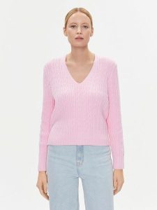 Tommy Hilfiger Sweter WW0WW39017 Różowy Regular Fit. Czerwone swetry klasyczne TOMMY HILFIGER, xxl, z syntetyku, bez kołnierzyka. Za 599,99 zł.