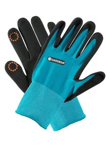 Gardena Rękawice ogrodowe w kolorze błękitno-czarnym rozmiar: onesize. Czarne rękawiczki Gardena, bez wzorów, z tkaniny. Za 37,21 zł.
