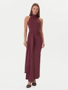 Bardot Sukienka wieczorowa Isadora 60102DB Bordowy Regular Fit. Czerwone sukienki Bardot, bez wzorów, z syntetyku, wizytowe, bez kołnierzyka, bez ramiączek. Za 529,99 zł.