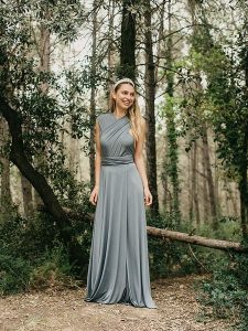 Ceylan Sukienka w kolorze szarym rozmiar: 34-44. Szare sukienki Ceylan, bez wzorów, bez kołnierzyka, bez ramiączek, maxi. Za 294,28 zł.