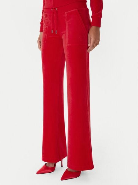 Juicy Couture Spodnie dresowe Layla JCSEBJ001 Czerwony Flared Leg. Czerwone spodnie dresowe Juicy Couture, xxs, bez wzorów, z dresówki. Za 349,99 zł.