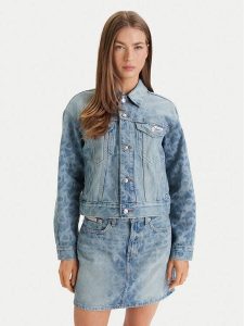 Calvin Klein Jeans Kurtka jeansowa LV047F677G Niebieski Regular Fit. Niebieskie kurtki Calvin Klein Jeans, s, bez wzorów, z bawełny, bez kaptura. Za 420,99 zł.