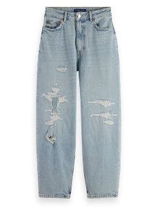 Scotch & Soda Dżinsy - Tapered fit - w kolorze błękitnym rozmiar: W26/L32. Niebieskie jeansy Scotch & Soda, z aplikacjami, z bawełny, z podwyższonym stanem. Za 237,17 zł.
