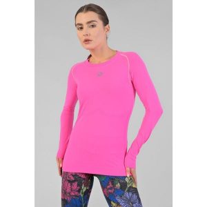 Koszulka z długim rękawem do biegania damska Nessi Sportswear Longsleeve Ultra. Czerwone bluzki NESSI SPORTSWEAR, l, bez wzorów, sportowe, bez kołnierzyka, bez ramiączek. W wyprzedaży za 239,90 zł.