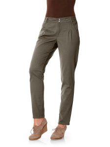 Heine Spodnie chino w kolorze khaki rozmiar: 48. Brązowe chinosy Heine, bez wzorów. Za 131,74 zł.