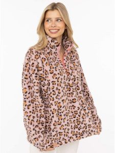 Zwillingsherz Bluza polarowa "Leo" w kolorze jasnoróżowym rozmiar: XL. Różowe bluzy Zwillingsherz, xl, bez wzorów, z polaru, bez kaptura. Za 124,95 zł.