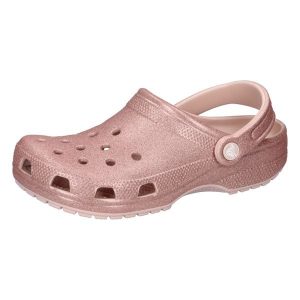 Buty do chodzenia damskie Crocs Classic Glitter Clog. Czerwone buty trekkingowe Crocs, z materiału, bez zapięcia. Za 241,00 zł.