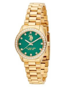 U.S. Polo Assn. Zegarek kwarcowy w kolorze złoto-zielonym rozmiar: onesize. Zielone, analogowe zegarki U.S. Polo Assn. Za 434,99 zł.